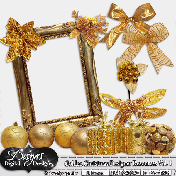 GOLDEN CHRISTMAS DESIGNER RESOURCES VOL 1 CU - Click Image to Close